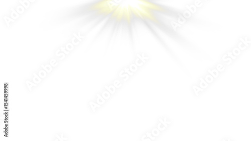 Soft Yellow Light Rays from Upper Left with Transparent Background - Ideal for Highlighting and Warmth.
