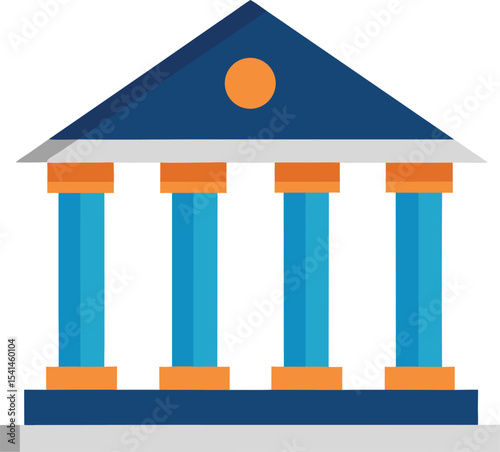 Bank Building on white background