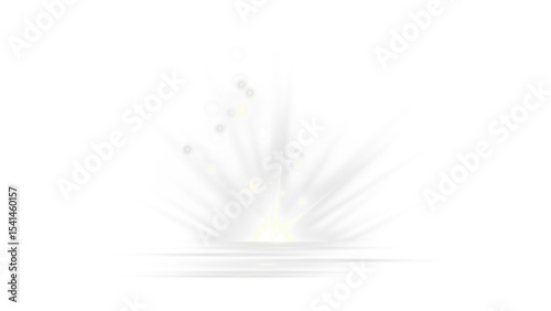 Uplifting Light Rays Bursting from Below with Transparent Background - Ideal for Hopeful and Energetic Visuals.