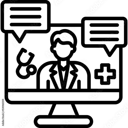 Telemedicine line icon