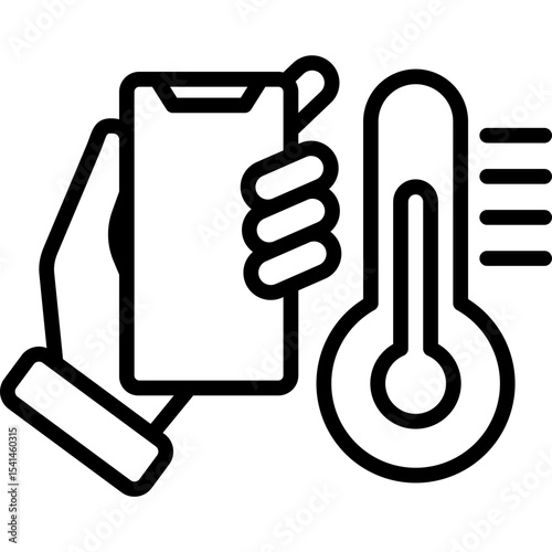 Smart Thermometer line icon