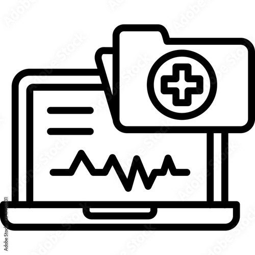 Electronic Medical line icon