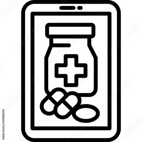 Mobile Pharmacy line icon