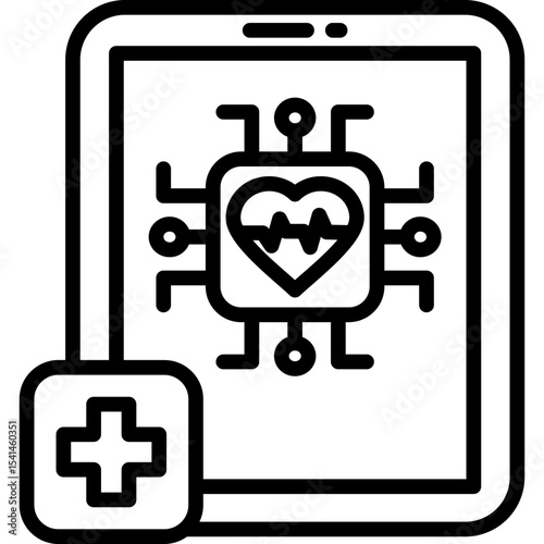 Ai Diagnosis line icon