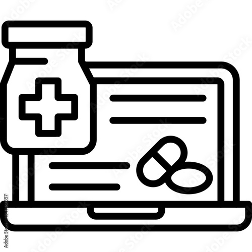 Online Prescription line icon