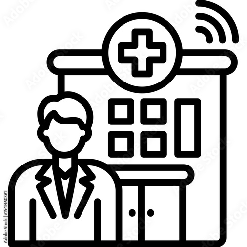 Virtual Hospital line icon