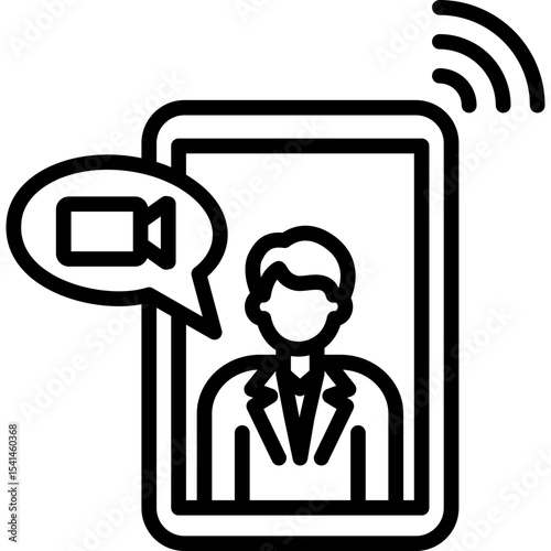 Video Health line icon