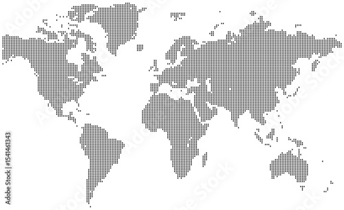 Rectangular vertical shape dotted world map
