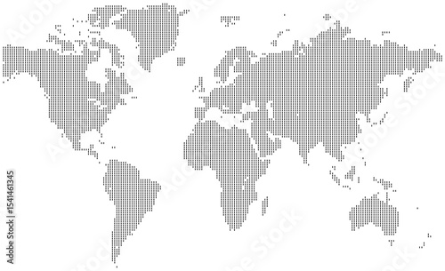 Business concept of rectangular vertical shape dotted world map view