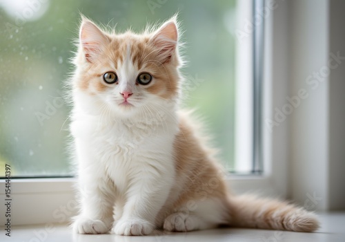 Wallpaper Mural Playful Kitten with Orange Fur and Big Eyes by the Window Torontodigital.ca