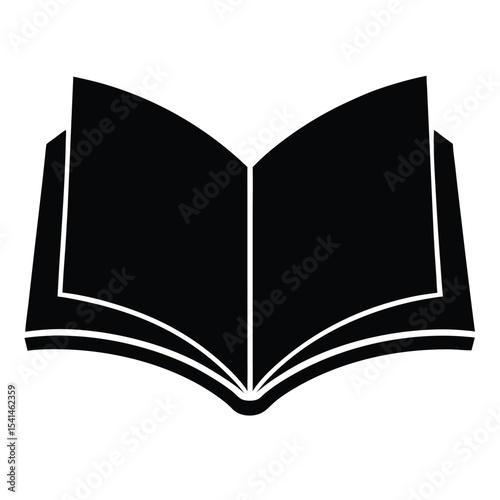vector book design, open book style, black vector illustration on white background