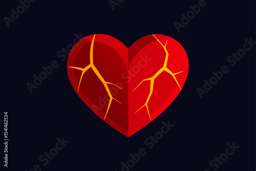 Broken Heart Illustration A Crack in the Heart's Design