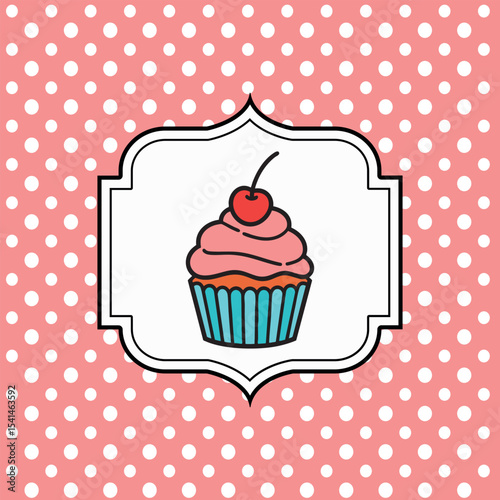 Bakery background capcake vector