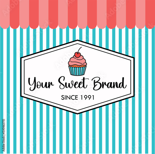Bakery background capcake vector