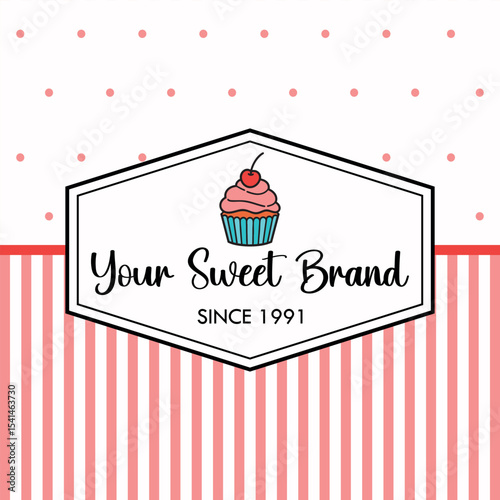 Bakery background capcake vector