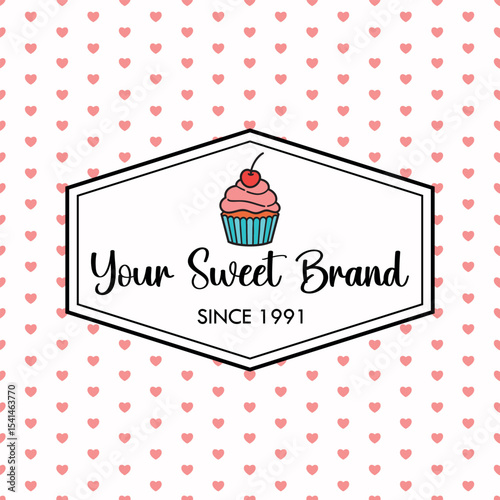 Bakery background capcake vector