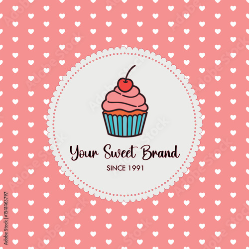 Bakery background capcake vector