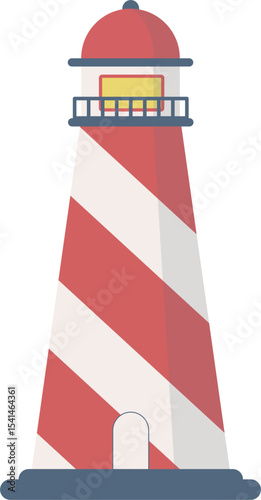 Lighthouse, nautical vector illustration 