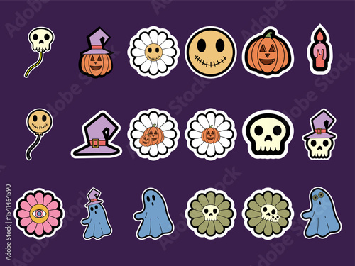 Spooky Cartoon Character Patch Designs