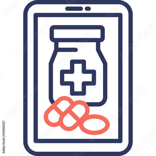 Mobile Pharmacy line color icon