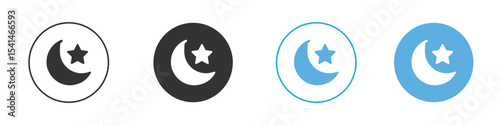 Moon and star icon Logo Template Design set