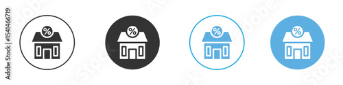 Mortgage rate icon Logo Template Design set
