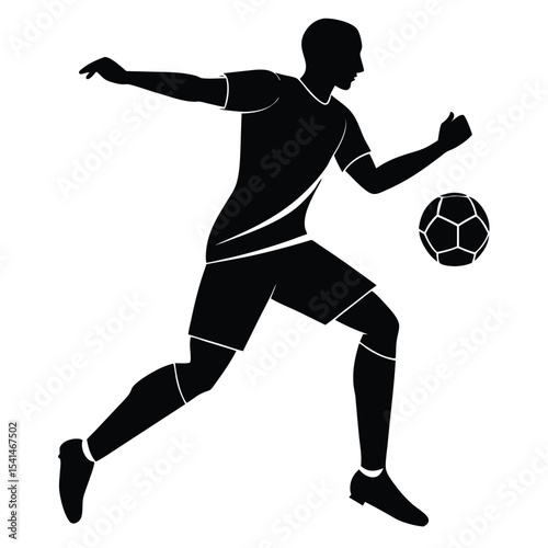 Dynamic Silhouette of a Soccer Player in Action Speed, Skill, and the Thrill of the Game