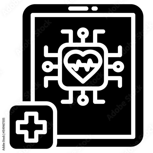 Ai Diagnosis glyph icon