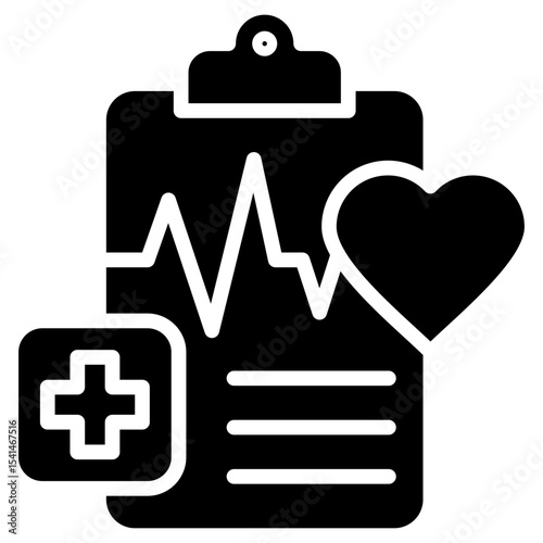 Health Data Analytics glyph icon