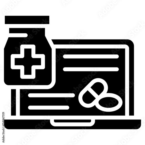 Online Prescription glyph icon