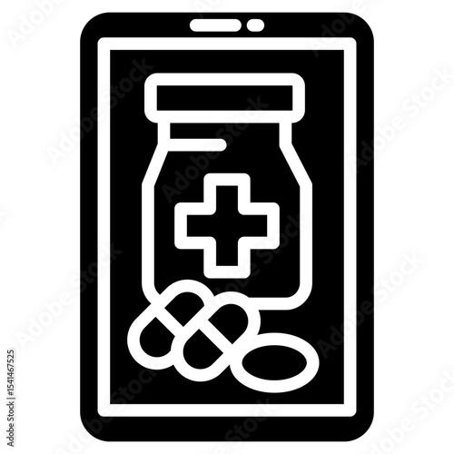Mobile Pharmacy glyph icon
