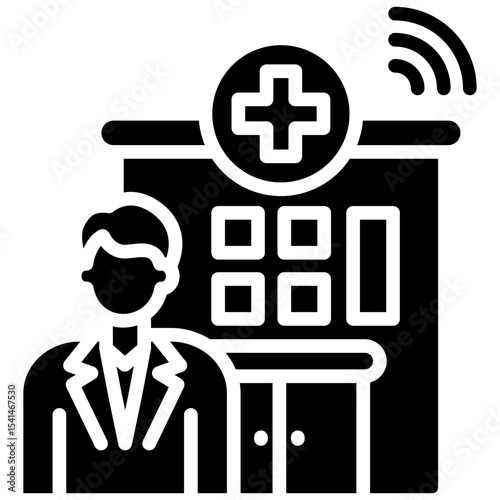 Virtual Hospital glyph icon