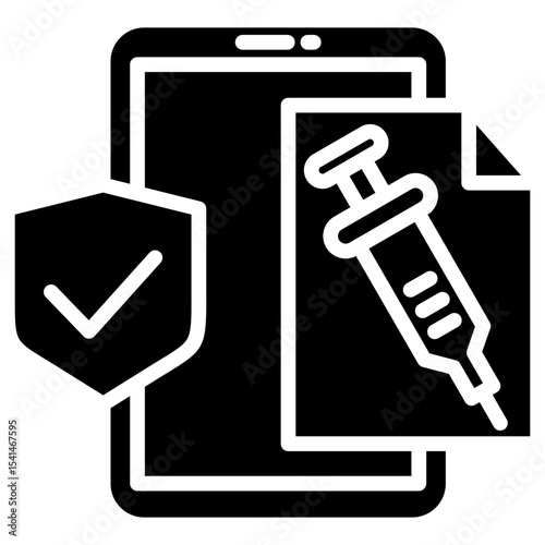 Digital Vaccine glyph icon