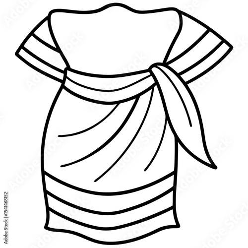 Sarong line art vector