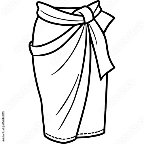 Sarong line art vector