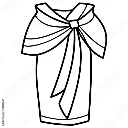 Sarong line art vector