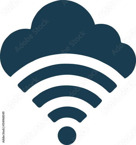Wifi Logo - Wireless cloud data signal illustration
