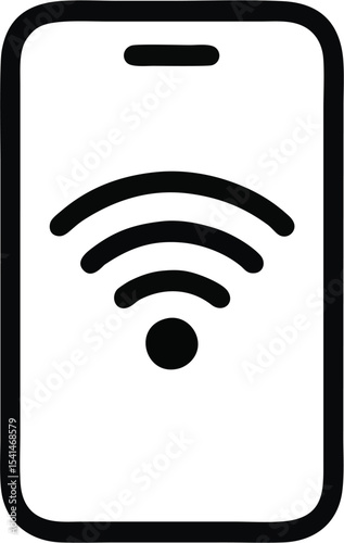 Wifi Logo - Wireless connection enabled on smartphone icon
