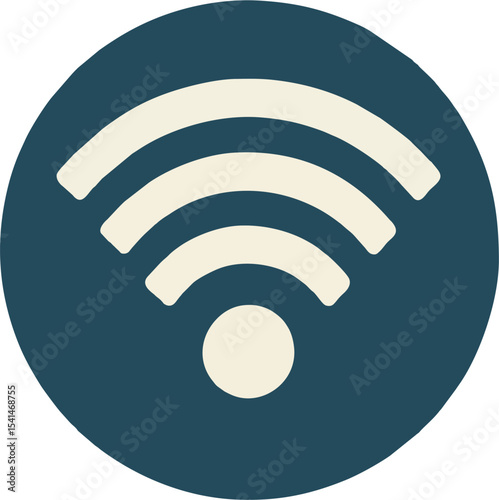 Wifi Logo - Wireless connectivity icon within blue circle