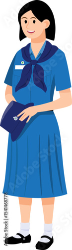 girl cartoon Asian character modern style avatar