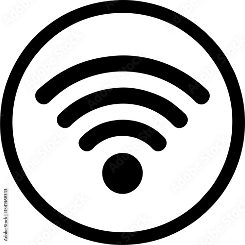 Wifi Logo - A wireless connection signal within a circle