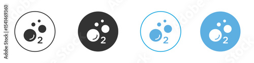 Oxygen O2 icon Logo Template Design set