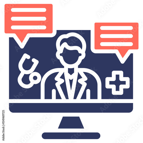 Telemedicine glyph color icon