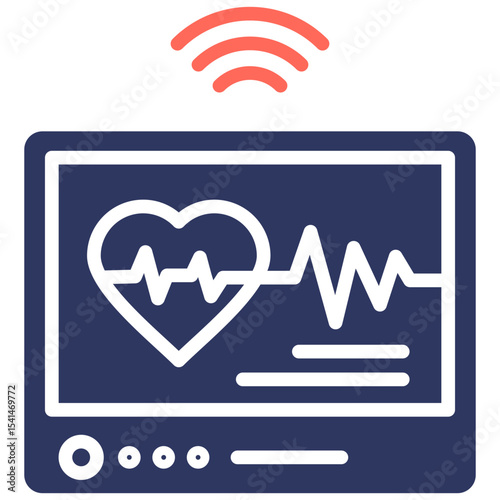 Heart Rate Sensor glyph color icon