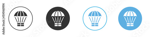 Parachute icon Logo Template Design set