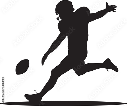 Quarterback Passing Silhouette

American Football Tackle Scene Vector

Helmet and Ball Sports Icon Design

Running Back Charging Silhouette

Touchdown Celebration Pose Vector