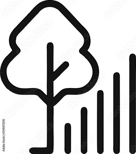 Wifi Logo - Ecological growth chart beside a tree