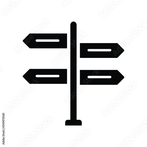 Signpost icon vector. A thin line sign. Isolated contour symbol illustration