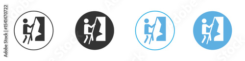 People Climbing icon Logo Template Design set