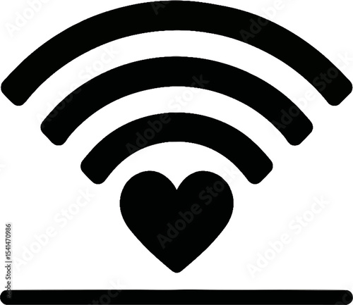 Wifi Logo - Loving WiFi signal radiating connection
